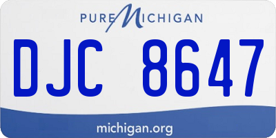 MI license plate DJC8647