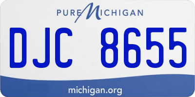 MI license plate DJC8655