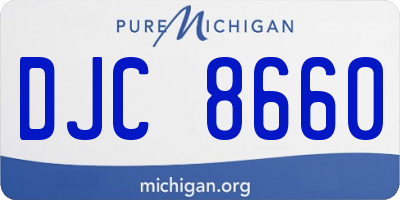 MI license plate DJC8660