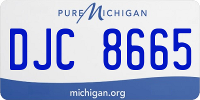 MI license plate DJC8665