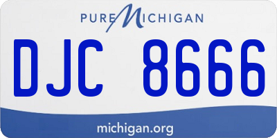 MI license plate DJC8666