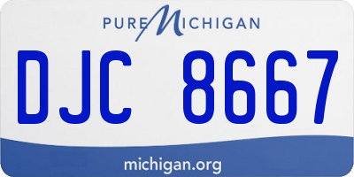 MI license plate DJC8667