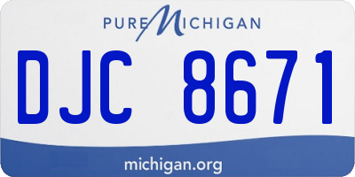 MI license plate DJC8671