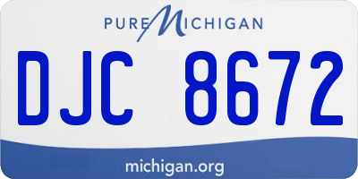 MI license plate DJC8672