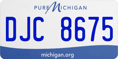 MI license plate DJC8675
