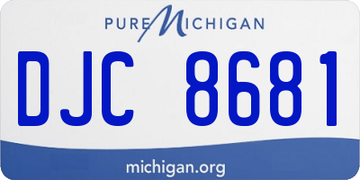 MI license plate DJC8681