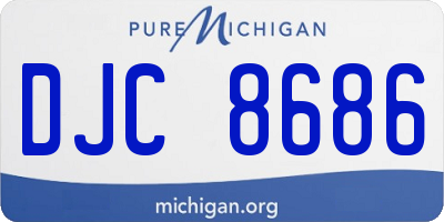 MI license plate DJC8686