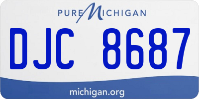 MI license plate DJC8687