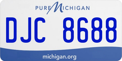 MI license plate DJC8688
