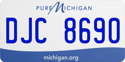 MI license plate DJC8690
