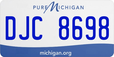 MI license plate DJC8698