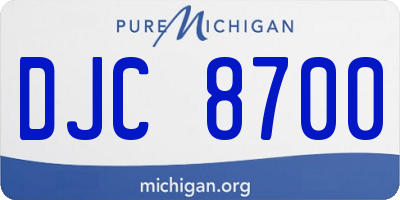 MI license plate DJC8700