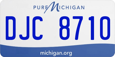 MI license plate DJC8710