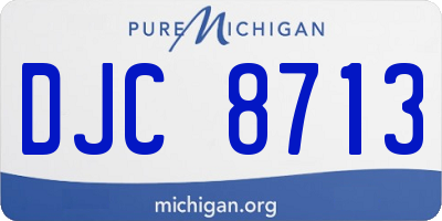 MI license plate DJC8713