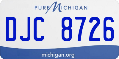 MI license plate DJC8726