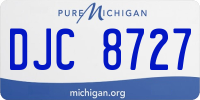 MI license plate DJC8727