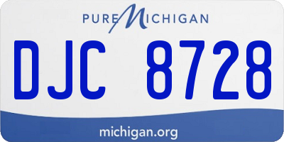 MI license plate DJC8728