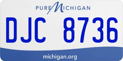 MI license plate DJC8736