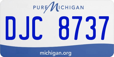 MI license plate DJC8737