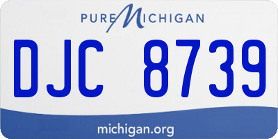 MI license plate DJC8739
