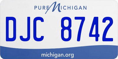 MI license plate DJC8742