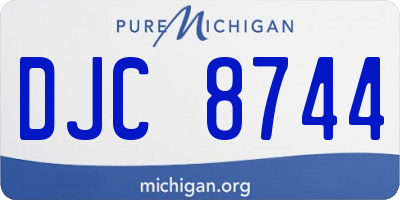 MI license plate DJC8744