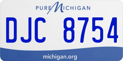 MI license plate DJC8754