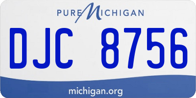 MI license plate DJC8756