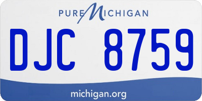 MI license plate DJC8759