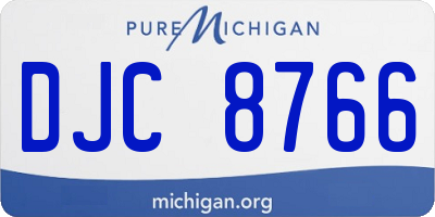 MI license plate DJC8766