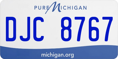MI license plate DJC8767