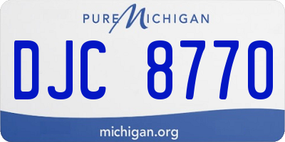 MI license plate DJC8770