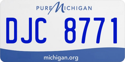 MI license plate DJC8771