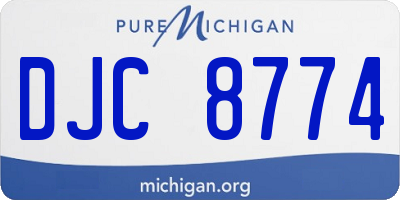 MI license plate DJC8774