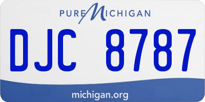 MI license plate DJC8787