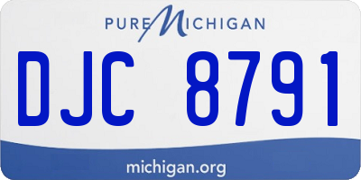 MI license plate DJC8791