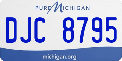 MI license plate DJC8795