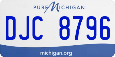 MI license plate DJC8796