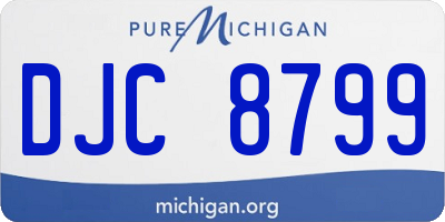 MI license plate DJC8799