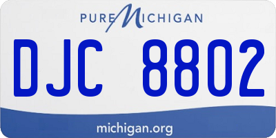 MI license plate DJC8802