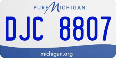 MI license plate DJC8807