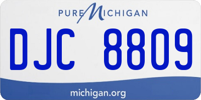 MI license plate DJC8809