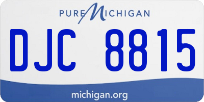 MI license plate DJC8815