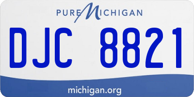 MI license plate DJC8821