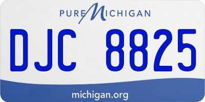 MI license plate DJC8825