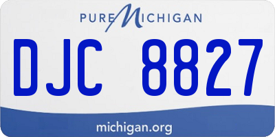MI license plate DJC8827