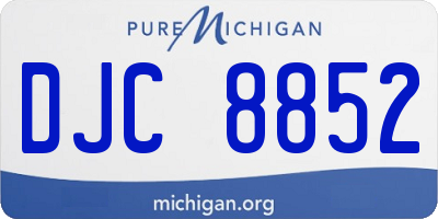 MI license plate DJC8852