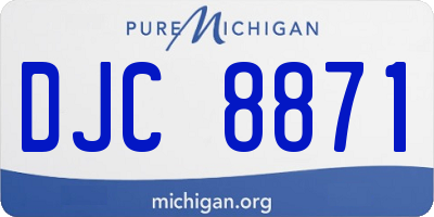 MI license plate DJC8871