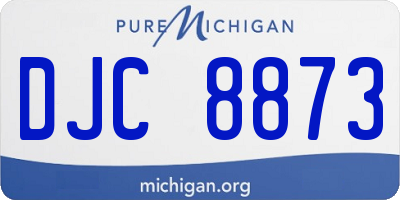 MI license plate DJC8873