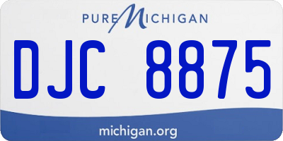 MI license plate DJC8875